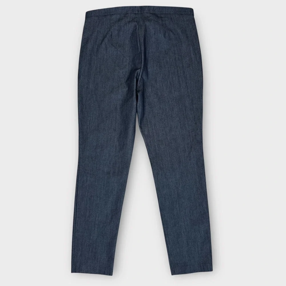 ST. JOHN Women's‎ Blue Chambray Pull On Knit Pants Size Medium 32x27 Lightweight